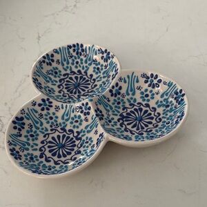 Polish Pottery‎ Hand-Painted Tri-bowl